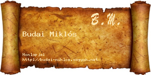 Budai Miklós névjegykártya